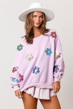 Load image into Gallery viewer, Sequin Flower Power Sweatshirt