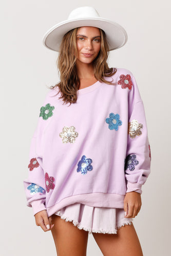 Sequin Flower Power Sweatshirt