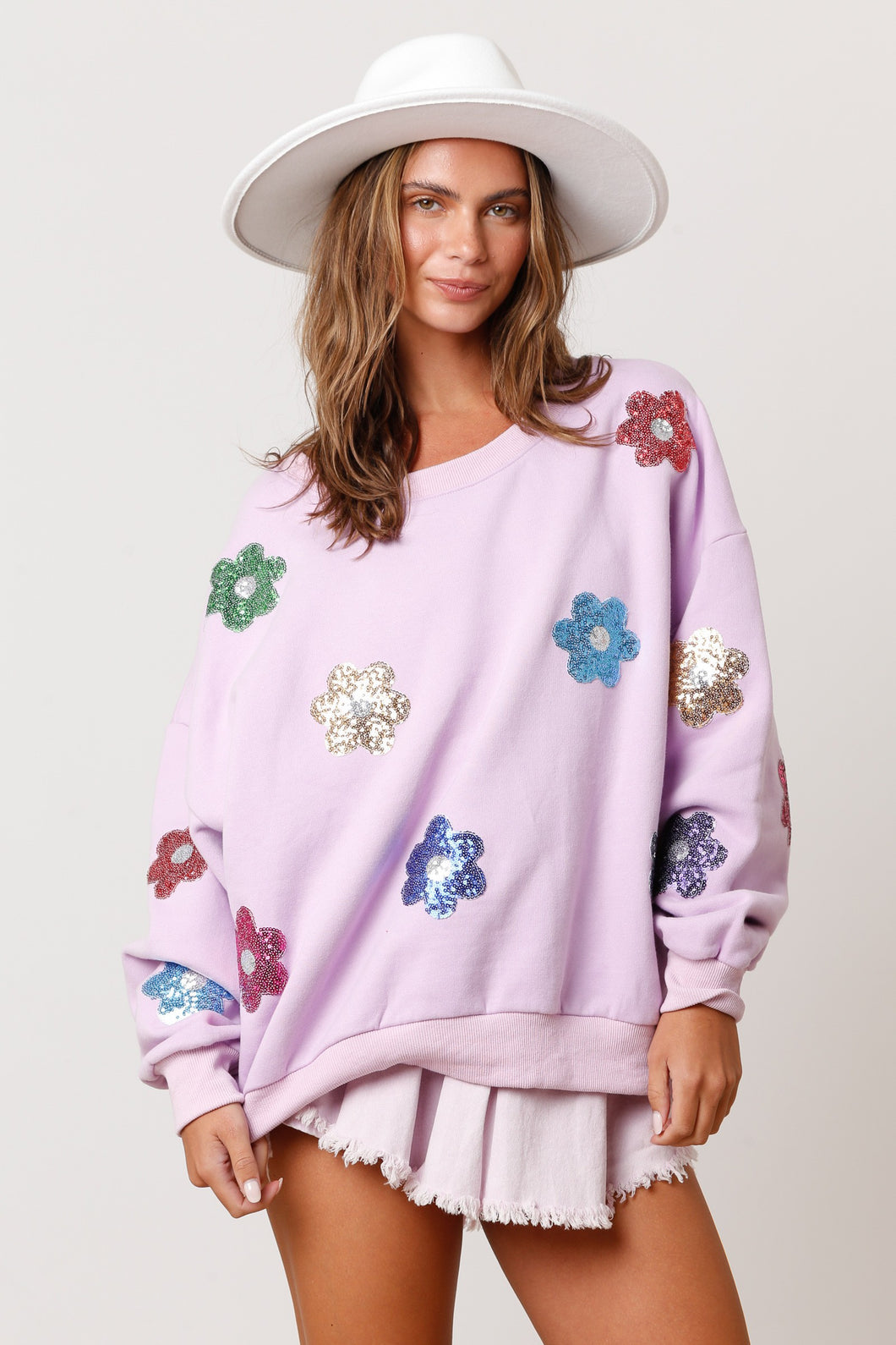 Sequin Flower Power Sweatshirt