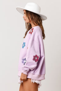 Sequin Flower Power Sweatshirt