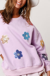 Sequin Flower Power Sweatshirt