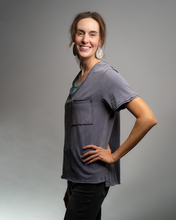 Load image into Gallery viewer, Basic Blue Tee with Pocket