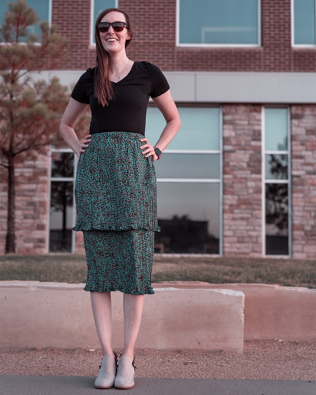 Wild Leopard Skirt - Jade